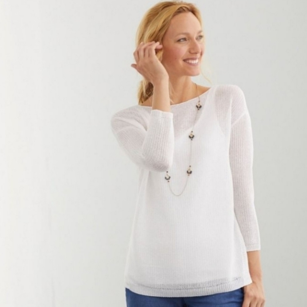J.Jill Ocean Breeze Pullover in white